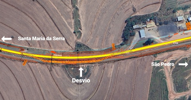 Obras na SP 304 seguem com novo desvio em Santa Maria da Serra