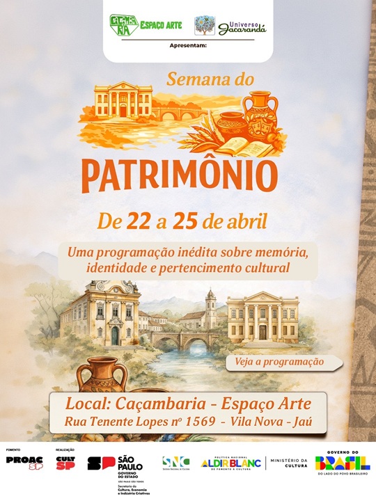 Caçambaria realiza em Jaú Semana do Patrimônio com especialistas, liderança indígena e IPHAN