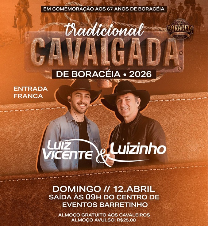 Boraceia celebra 67 anos com cavalgada tradicional e anuncia Rodeio Show em maio