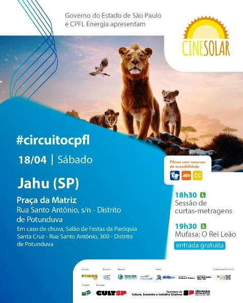 CineSolar leva cinema gratuito movido a energia solar para Potunduva no sábado dia 18