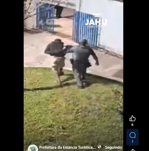Ladrão invade escola de Jaú, furta cabos de cobre e acaba preso escondido atrás de árvore