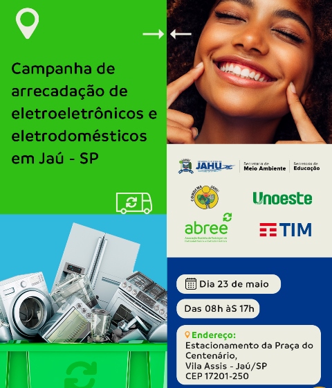 ASSOCIAÇÃO ARRECADA ELETROELETRÔNICOS E ELETRODOMÉSTICOS EM JAÚ COM AÇÕES EDUCATIVAS
