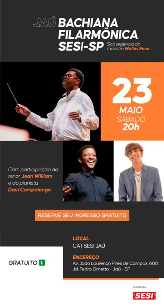 Bachiana Filarmônica SESI-SP fará apresentação inédita em Jaú com entrada gratuita