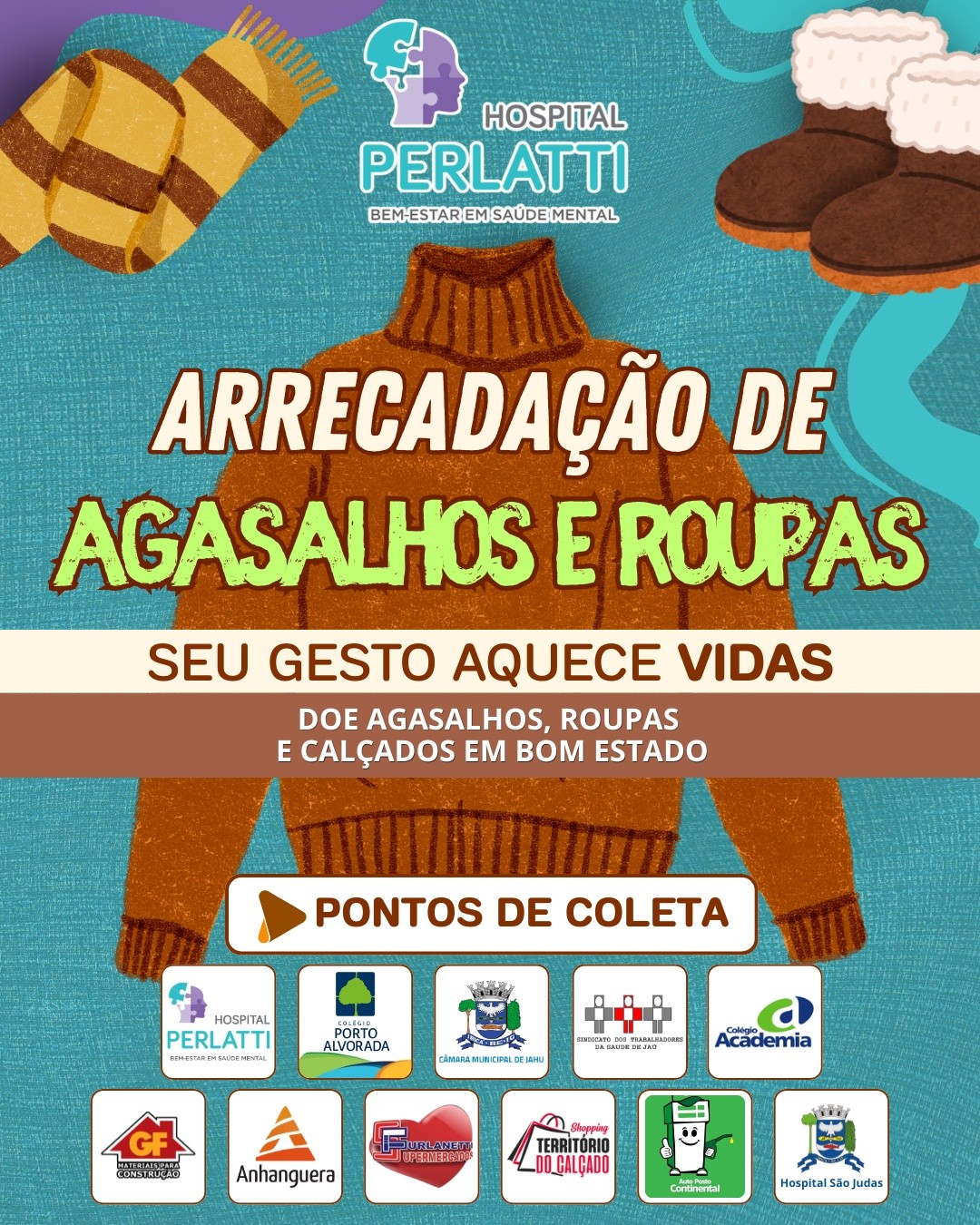 SindsaúdeJaú reforça campanha do agasalho em apoio ao Hospital Perlatti e convoca categoria para doações