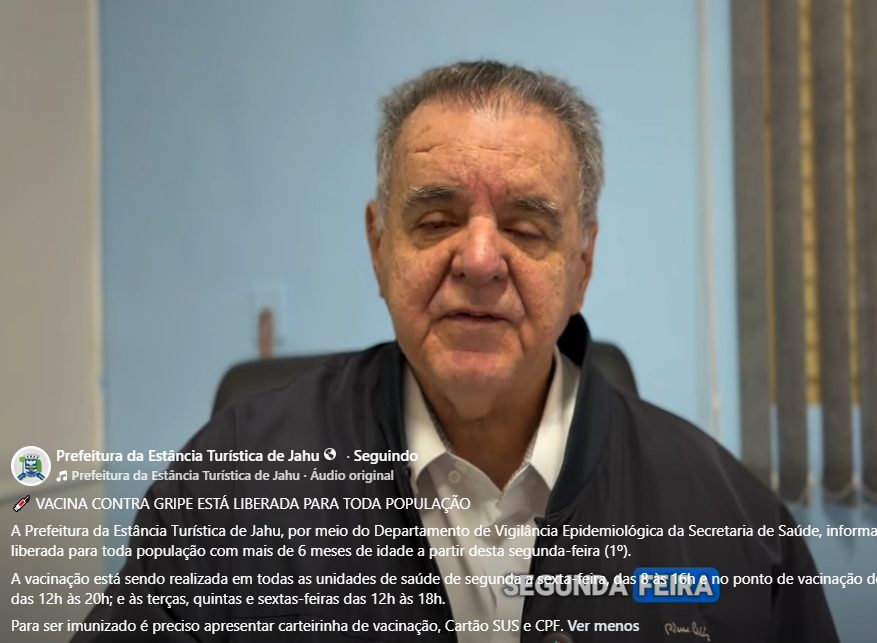 Vacinação contra a gripe é liberada para toda a população de Jaú a partir desta segunda-feira