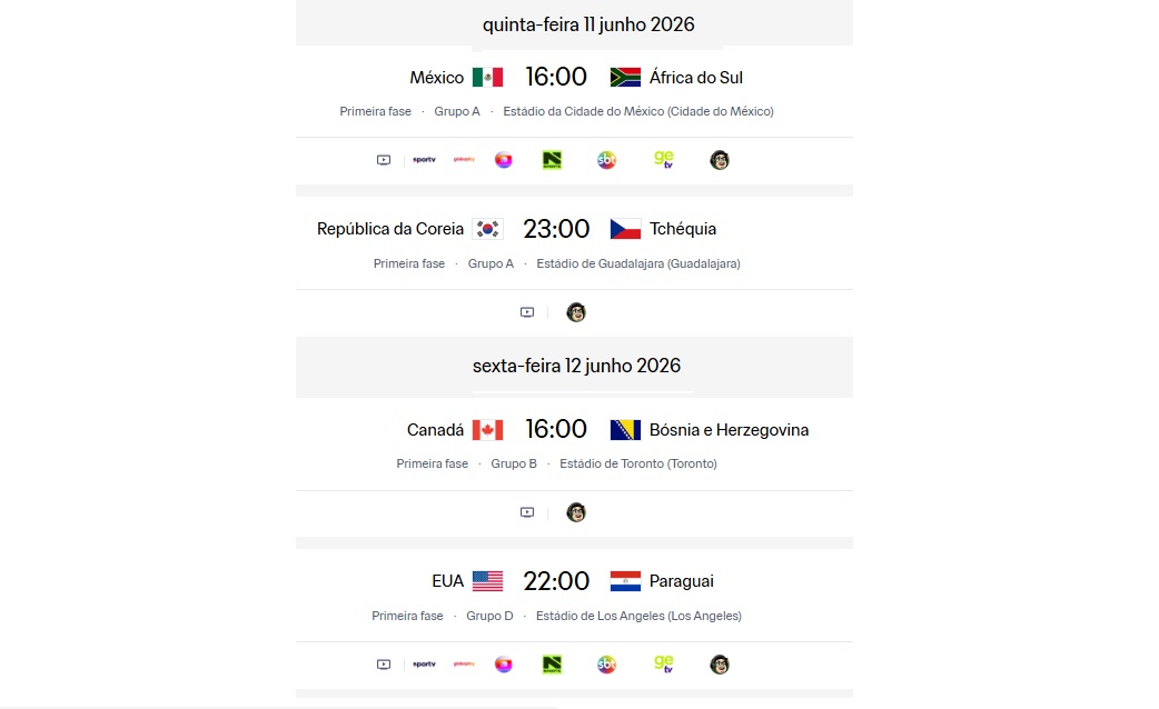 Começa nesta quinta-feira a Copa do Mundo de 2026: veja quem joga na abertura