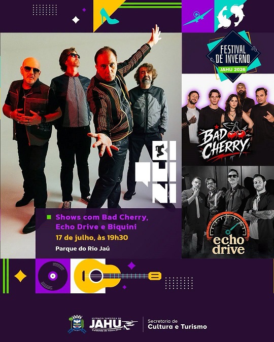 Biquini volta a Jahu e é destaque do Festival de Inverno nesta sexta-feira no Parque do Rio Jaú