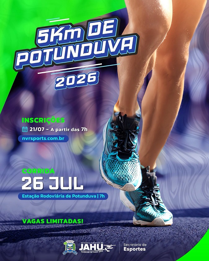 INSCRIÇÕES PARA A CORRIDA DE ANIVERSÁRIO DE POTUNDUVA ABREM NESTA TERÇA-FEIRA (21)